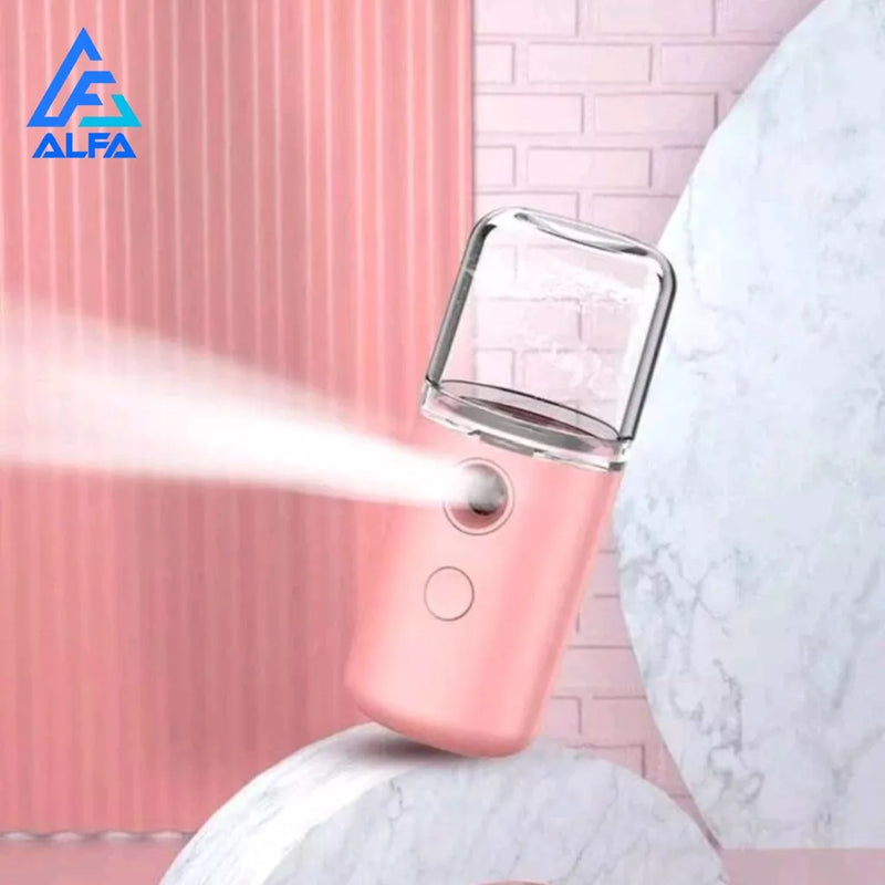 Umidificador Nano Mister Spray Vaporizador Atomizador Hidrata Facial Rosto E Cilios Usb Recarregável